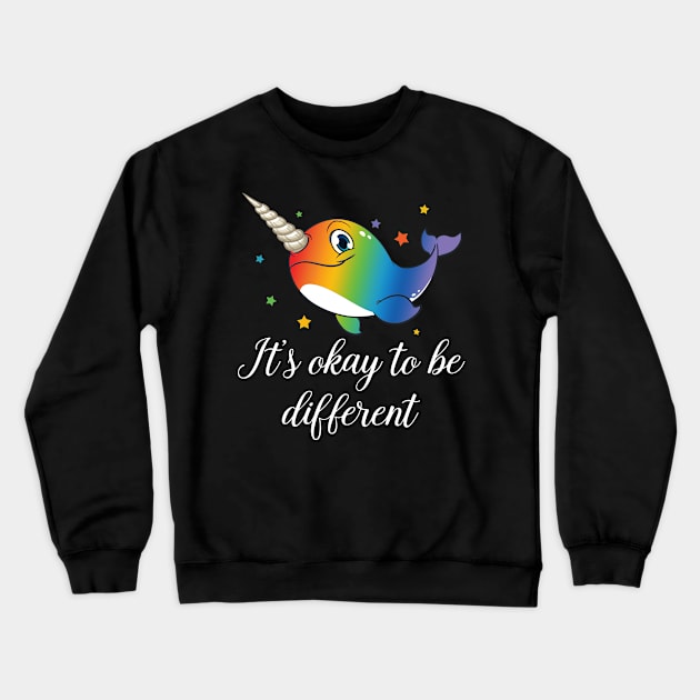 It's Okay To Be Different Unicorn Whale Crewneck Sweatshirt by LotusTee